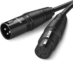 UGREEN Cabo XLR, microfone XLR macho para fêmea, cabo de extensão XLR, cabo extensor para sistema PA, gravador de estúdio, amplificador, mixer, sistema de alto-falantes ou gravação profissional (1M)