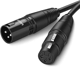 UGREEN Cabo XLR, microfone XLR macho para fêmea, cabo de extensão XLR, cabo extensor para sistema PA, gravador de estúdio, amplificador, mixer, sistema de alto-falantes ou gravação profissional (1M)
