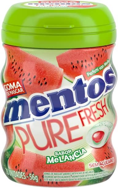 Gomas de Mascar, Mentos, Pure Fresh, Sem Açúcar, Sabor de Melancia - 56g | 28 Unidades