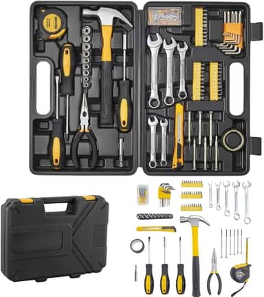 Kit de Ferramentas 148 Peças Completo – Chaves, Alicates, Martelo, Estilete, Fita Métrica, Bits e Acessórios – Ideal para Reparos, Manutenção Residencial e Profissional