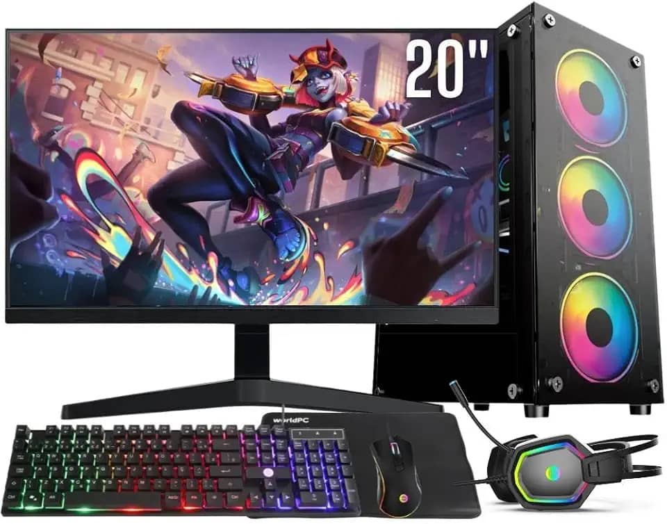 Computador Gamer Completo Intel Core i5 16GB SSD 256GB Kit Gamer com Headset Monitor 20' Windows 10 3green Flash