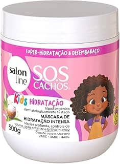 Salon Line, Máscara Capilar Infantil, SOS Cachos Kids, Super-Hidratação, Maciez e Controle de Volume, Vegana - Cabelos Ondulados, Cacheados e Crespos, 500 g