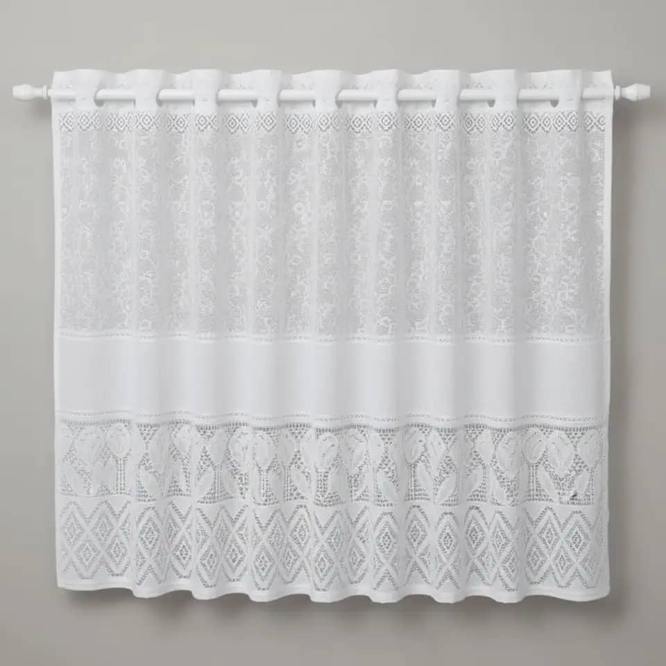 Cortina de Pia Renda Tulipa Branca – 0,80x1,50m