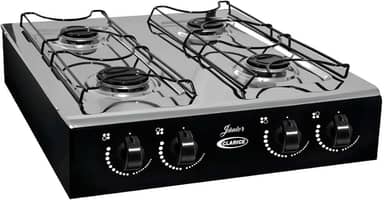 Fogão De Mesa Cooktop Júnior 4 Bocas Preto Compacto Prático E Econômico Portátil A Gás 4 Bocas (Inoxliso)