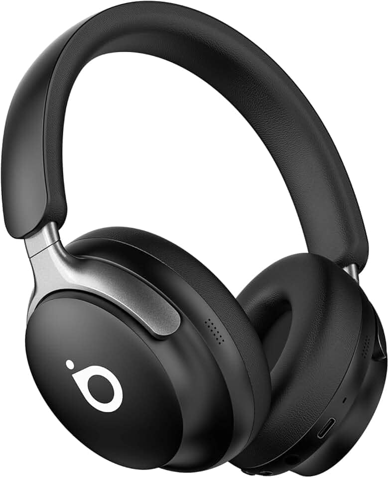 Fones de Ouvido Bluetooth 5.4, Headphone Bluetooth com Cancelamento de Ruido Ativo ANC, Suporte Chamadas de Voz, Certificação Hi-Pure Audio, 40 Horas de Reprodução (Preto)