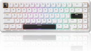 ATTACK SHARK X65 HE com fio,interruptor magnético de gatilho rápido,65%,teclado mecânico para jogos, efeito Hall RGB Hot Swap,atuação ajustável,taxa de pesquisa de 8 KHZ,teclas PBT,Win/Mac(Branco)