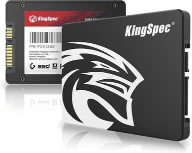 KingSpec SSD SATA de 512 GB 6.3 cm, unidade de estado sólido interna SATA III de 6 Gb/s - Flash TLC 3D NAND, compatível com desktop/laptop/tudo em um