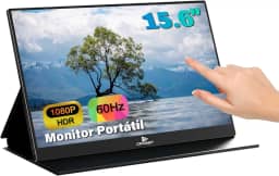 GRASEP Monitor Portátil Touchscreen 15.6' Full HD HDR10 – Monitor Portatil para Notebook com Tela Sensível ao Toque,1920x1080 IPS, Alto Contraste 1000:1, 250 cd/m², Som Estéreo – Inclui Capa Protetora