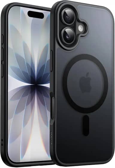 JETech Capa Magnética para iPhone 17 6,3 Polegadas Compatível com MagSafe, Case de Telefone Traseira Fosca Translúcida, Fina e Minimalista À Prova de Choque (Preto)