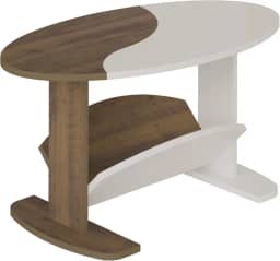Mesa de Centro com revisteiro ISIS cor Pinho com Off white - Artely