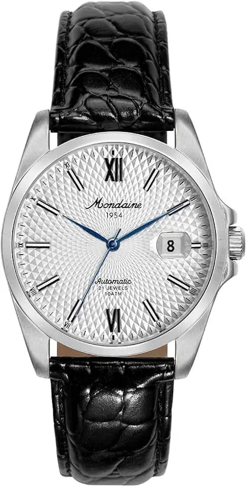 Relógio Automático Masculino Calendário Branco Couro