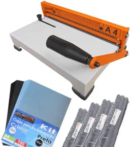 Kit Encadernação Encadernadora Espiral A4-X Marpax + 100 Capas + 100 Espirais