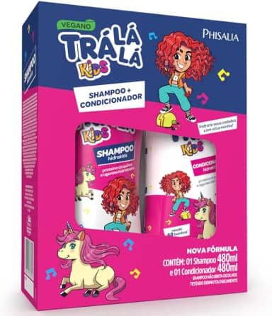 Tra La La - Kit Tra La La Sh+Cond Kids 480Ml Hidrakids Rosa