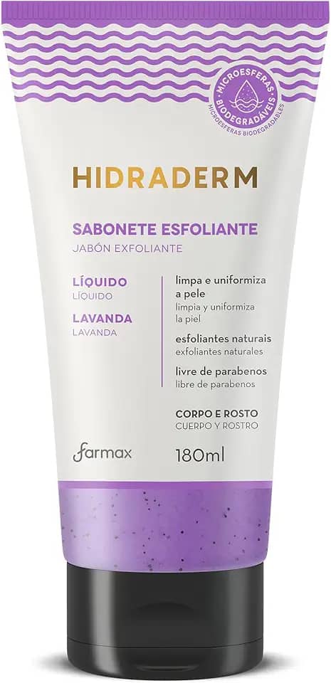 SABONETE LIQUIDO ESFOLIANTE LAVANDA HIDRADERM 180ML