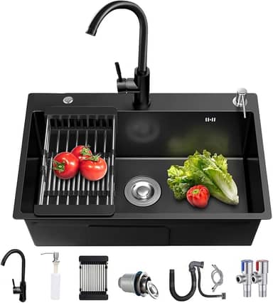 Cuba Inox Gourmet de Cozinha, Pia de Aço Inox 304 Com Acessórios - 50x40cm