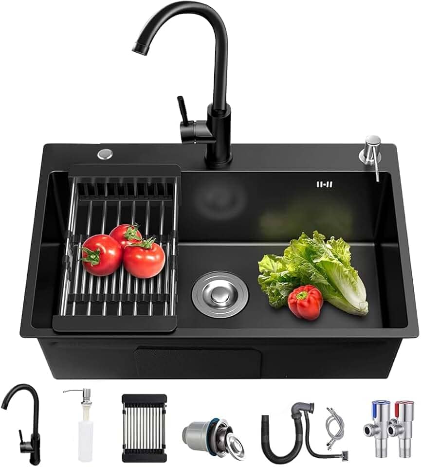 Cuba Inox Gourmet de Cozinha, Pia de Aço Inox 304 Com Acessórios - 50x40cm