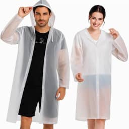 Capa de Chuva Reutilizável Transparente – EVA Premium, Leve, à Prova D’Água e Dobrável – Capa de Chuva Adulto Unissex para Shows, Viagens, Caminhadas