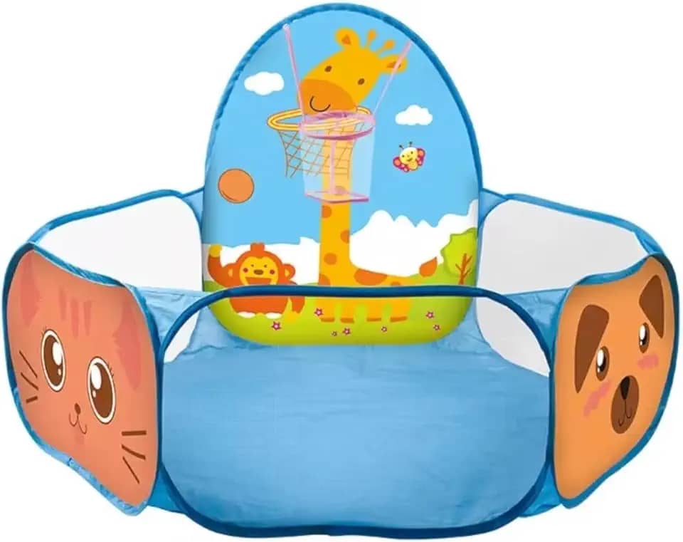 Piscina De Bolinhas Infantil c/Cesto De Basquete Girafinha