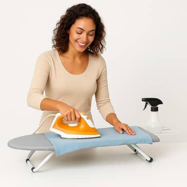Tabua De Passar Roupa Dobrável Portátil Mesa Com Porta Ferro Retrátil