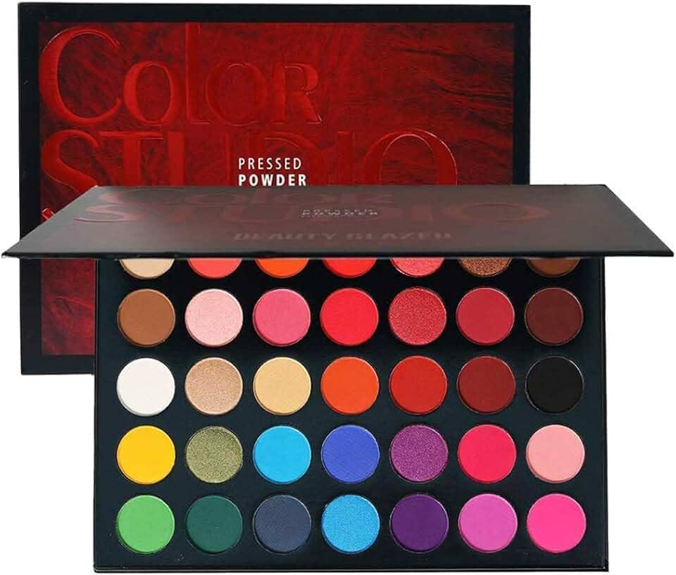 MYUANGO Paleta de 35 sombras pigmentadas, paleta de maquiagem fosca e cintilante multiacabamento, paleta de maquiagem impermeável para os olhos, palete de maquiagem sem crueldade