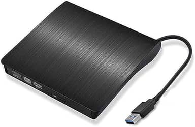 Gravador DVD Externo USB 3.0, Leitor Portátil Slim para PC e Notebook, Preto