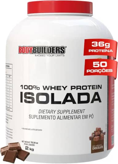 Whey Protein 100% Isolada Chocolate 2kg - Bodybuilders