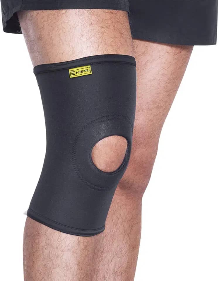 Joelheira Cinta Ortopédica Longa Com Orifício e Reforço Saúde Kestal Ksn002 (Preto, M)
