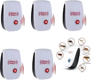 Kit 5 Repelente Ultrassônico Tomada Paki Anti Insetos Mosquitos Baratas Formigas Sem Cheiro Bivolt Elétrico Silencioso Plug Padrão Brasil