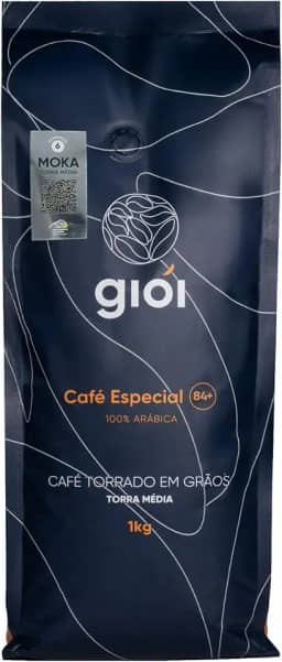 Giói Café Especial, 100% Arábica, Torrado, Em Grãos, 84+ (1kg, Moka)