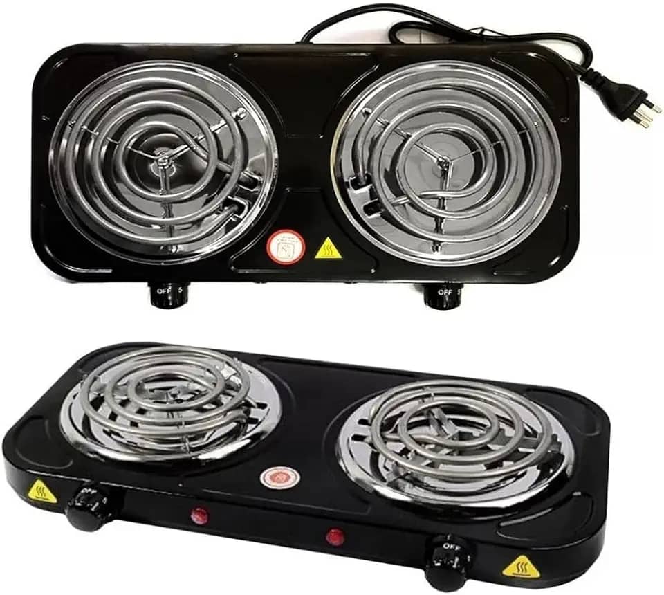 Fogão Elétrico Fogareiro Portátil Cooktop 2 Bocas 2000w 127v (PRETO)