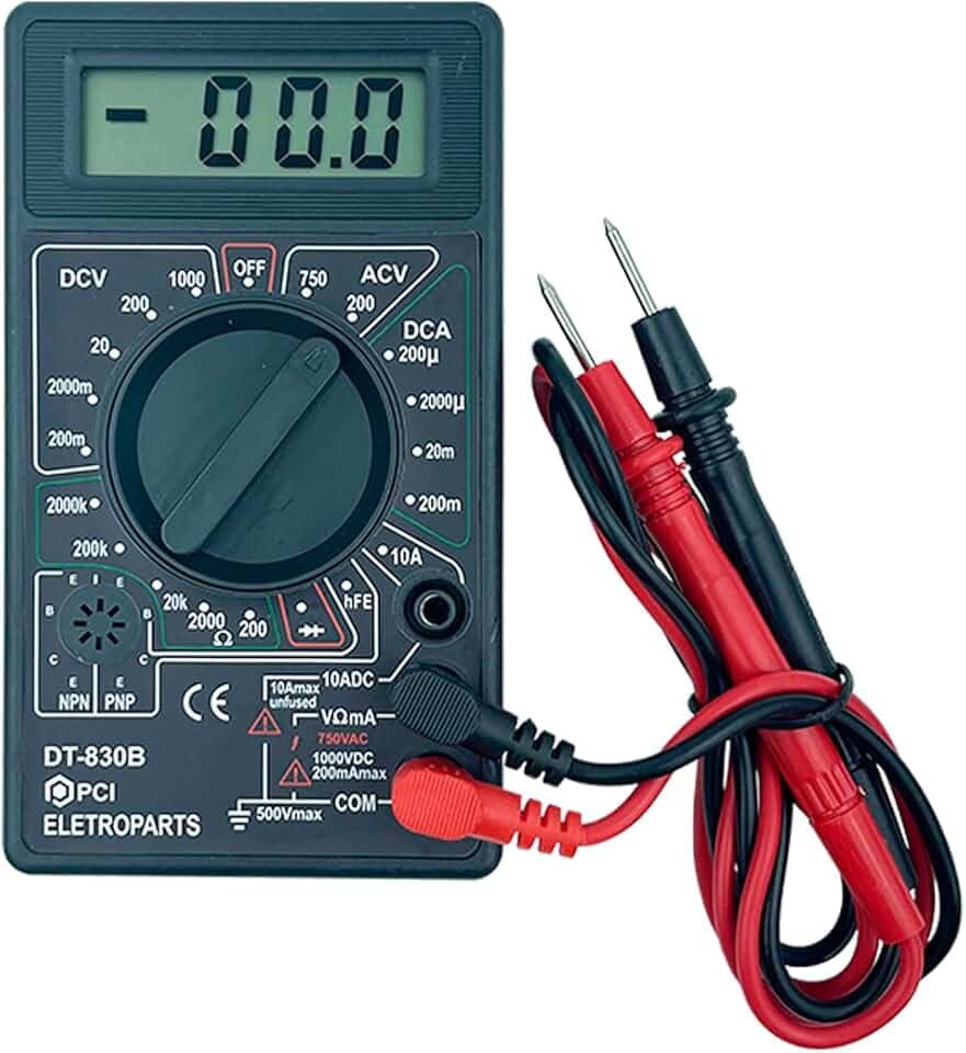 Multímetro Digital Portátil Profissional DT-830B com Bateria – Preto