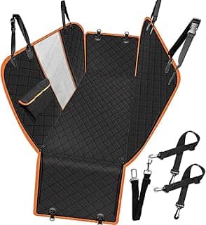 Capa Protetora Carro Pet Impermeável, Antiderrapante, Resistente ao Desgaste, Grande Capacidade 4 em 1 capa de Banco Traseiro de Carro para Cachorro Cachorro Gato Cor:laranja