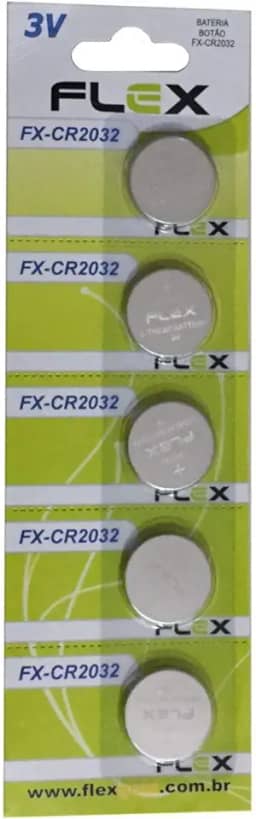 Bateria Moeda Cr 2032 3V Cartela 5 Unid Lithium Placa-Mãe
