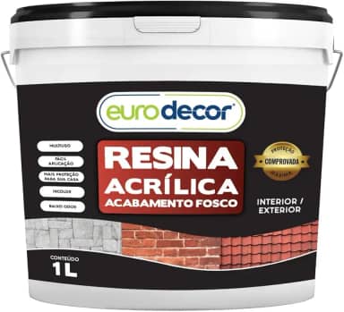Super resina acrílica fosca premium eurodec 1kg impermeável