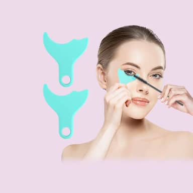 Protetor de rímel, ferramenta aplicadora de maquiagem de cílios, almofadas auxiliares de delineador, protetores de sombra reutilizáveis de silicone para maquiagem dos olhos