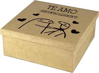 Caixa Em Mdf Flork Meme Frases Presente Surpresa Dia Dos Namorados Coração Festa na Caixa 25cm x 25cm x 10cm