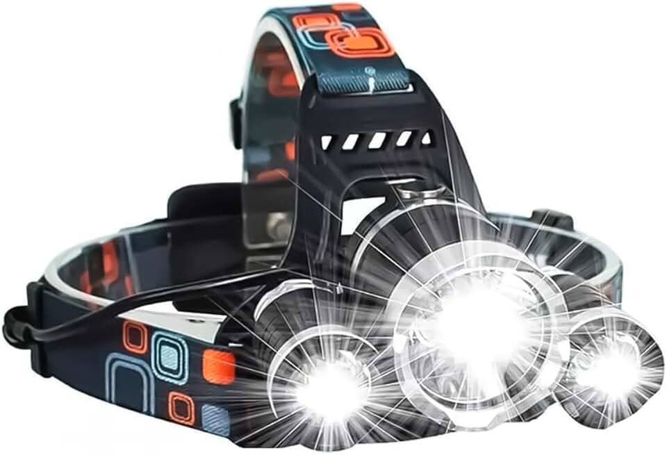 Lanterna de Cabeça Led Recarregável USB com Luz Potente Tripla 4 Modos de Iluminação Ajustável para Corrida Ciclismo Acampamento Trilha Pesca