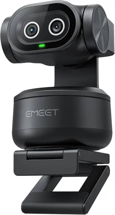 EMEET PIXY Dual-Camera AI-Powered PTZ Camera 4K, AI Tracking, PDAF&AI Autofocus 0.2s, 1/2.55'' Sensor, 3 Mics, Presets, Gesture Control, 4K Webcam for Streaming and OBS/Twitch/Switch 2 Compatible