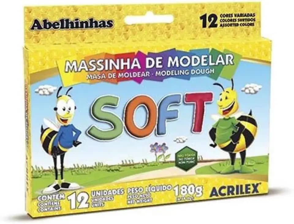 Massinha Soft Conjunto com 12 Cores Acrilex
