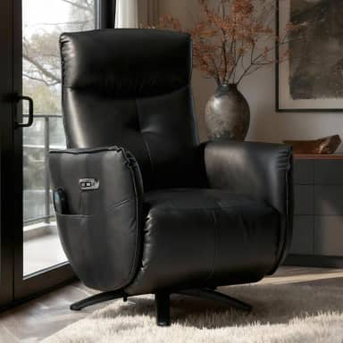 Poltrona de Massagem Reclinável Elétrica com Aquecimento Bravinni L07 Couríssimo Preto - Lyam Decor