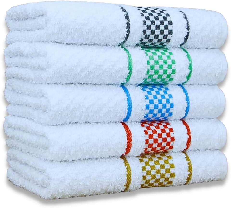 Kit 05 Pano de Prato Atoalhado Para Cozinha Felpudo Premium Gourmet 45x70cm 370g/m² 100% Algodão - Sortido