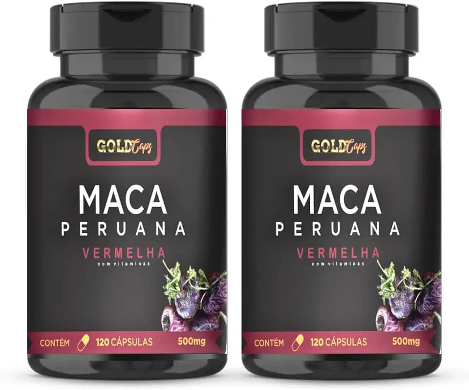 Maca Vermelha 120 Capsulas - Maca Peruana Vermelha 500mg - 2 Unidades