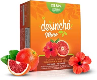 Desinchá Chá Sabores Laranja Moro + Hibisco - 30 Saches