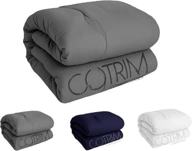 Edredom CASAL Algodao 400 FIOS Avulso Dupla face HOTEL POUSADA (CINZA, CASAL/QUEEN)