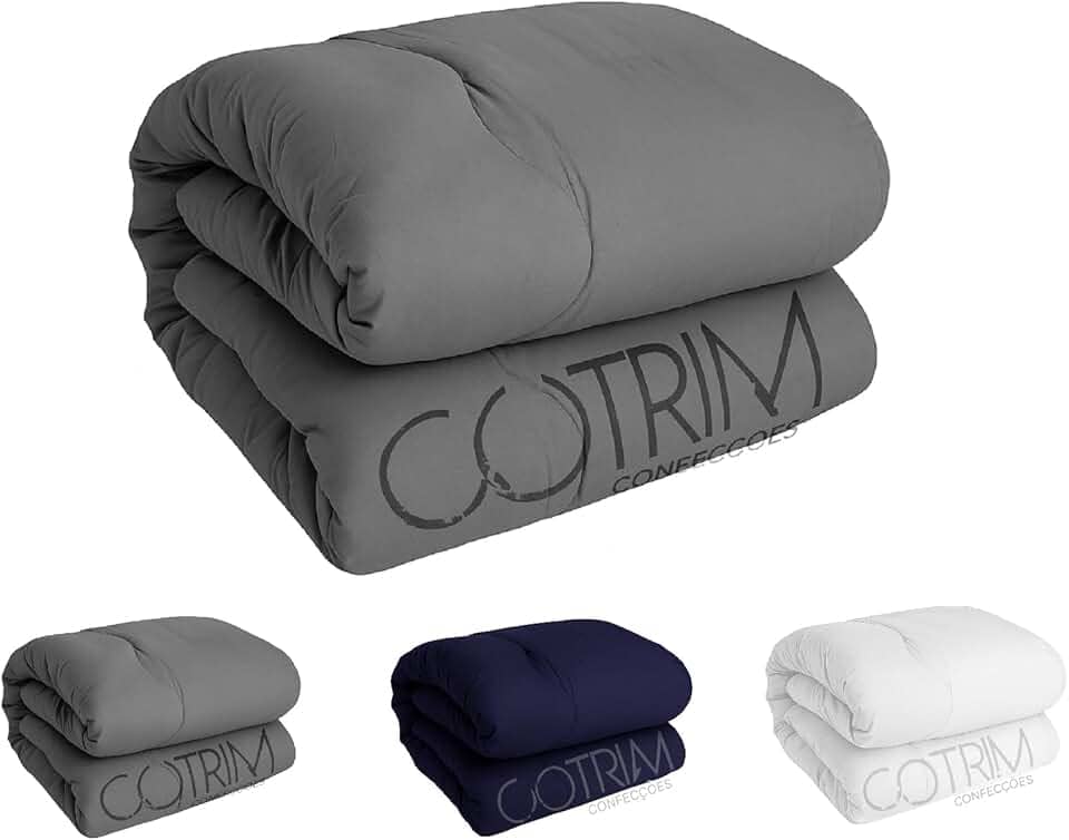 Edredom CASAL Algodao 400 FIOS Avulso Dupla face HOTEL POUSADA (CINZA, CASAL/QUEEN)