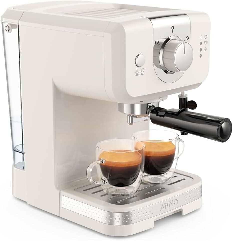 Cafeteira Elétrica Arno OPIO Soleil Steam & Pump Marfim SCSP 1,2L, com Bico Vaporizador e 15 BAR de Pressão, 110V