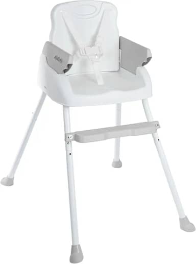Cadeira De Alimentação Bebê Portátil 3 em1 Segura Apoio para Pés Ajustável Cinto 5 Pontos Capa Removível (CINZA)