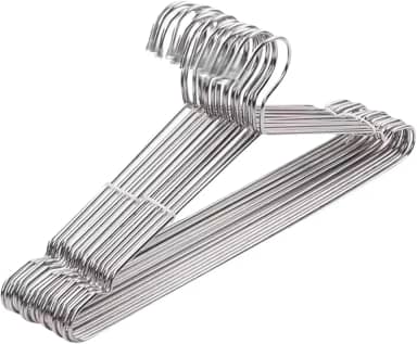 Kit 20 Cabide Metal Cromado Adulto Resistente Saia Camiseta Roupa Camisa Premium