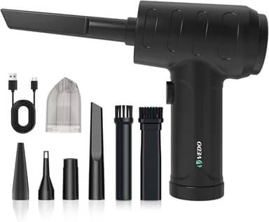Soprador de Ar para PC, Aspirador de Pó Sem Fio Portátil Limpeza de Carro Escritório Automotiva Multifuncional Bateria Alta Capacidade Motor 6000mha Recarregável USB Vacuum Cleaner (kit 1)