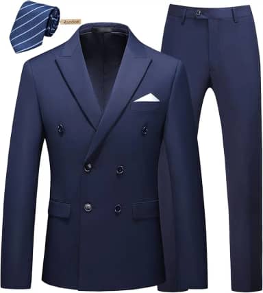 Blazer masculino de 2 peças com botões duplos e calça para smoking e calça para casamento, formatura, baile
